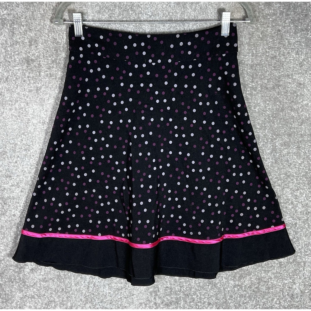 My Michelle Polka‎ Dot Skirt Womens Size 5/6 Black Pink Purple A-Line Flare Y2K